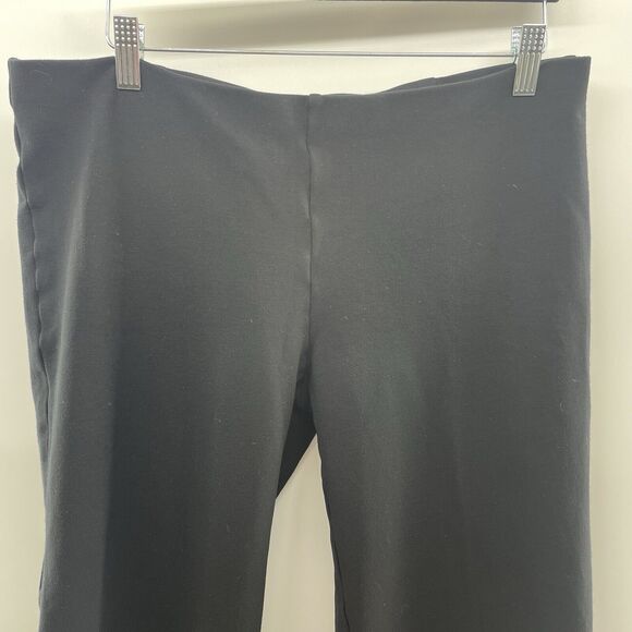 Eileen Fisher PL Petite Stretch Crepe Ankle Pants Trousers Black Elastic Pull On - Picture 3 of 13
